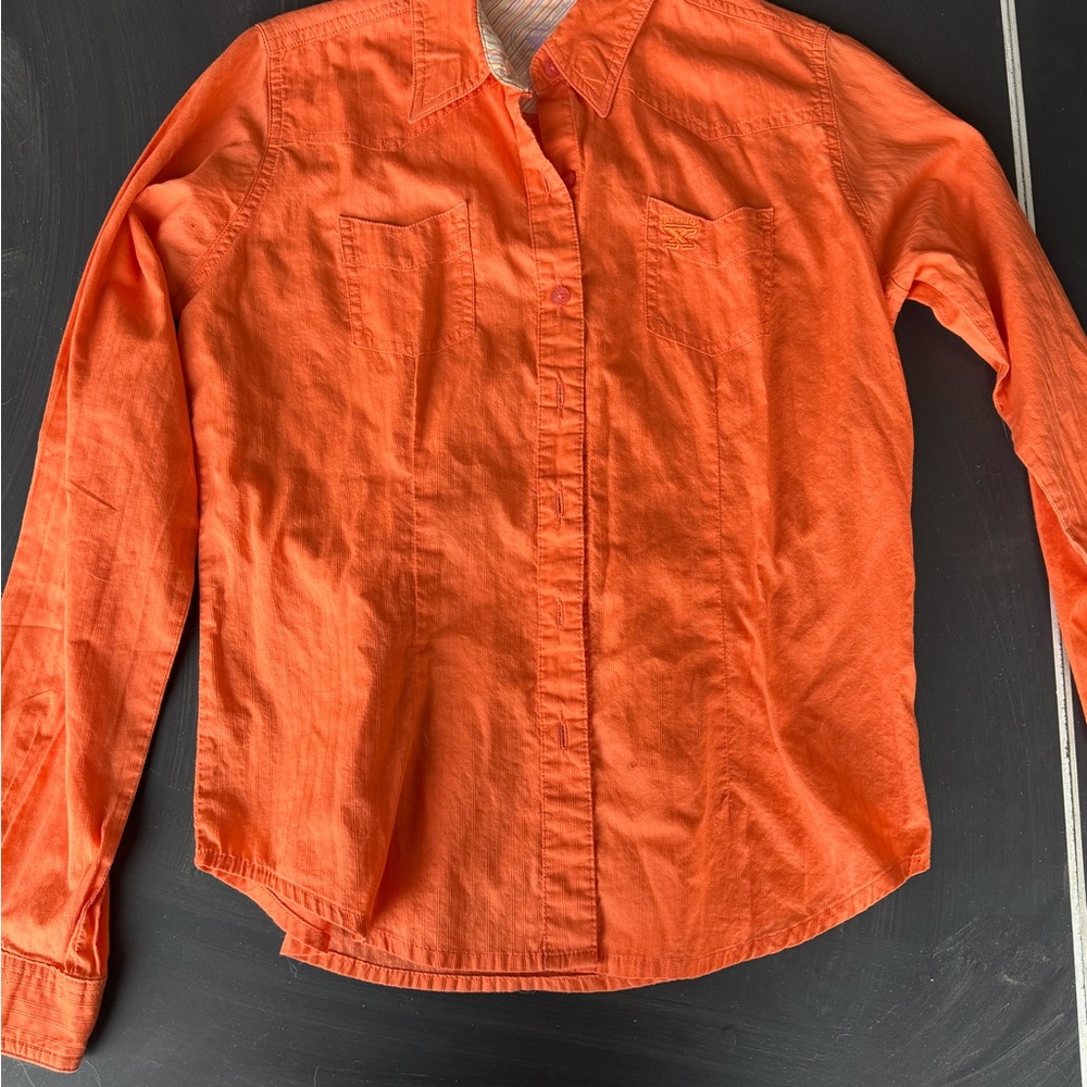 Orange Twenty X Button Down Shirt for Women